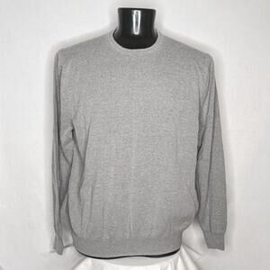 Basic Editions Sweater Men's XL Gray Crewneck Knit Pullover Casual Lightweight